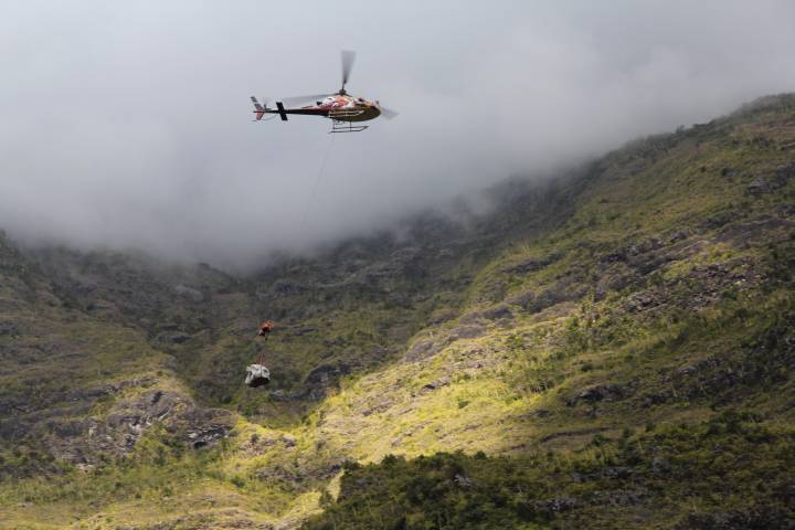 Lieferung per Hubschrauber